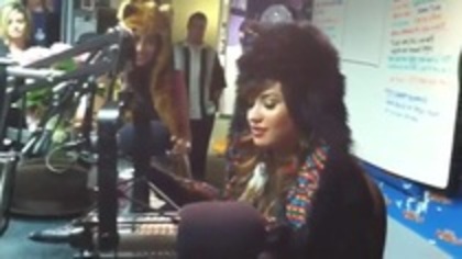 Demi on Kiss FM rocking her new hat (89)