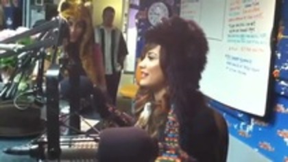 Demi on Kiss FM rocking her new hat (90)