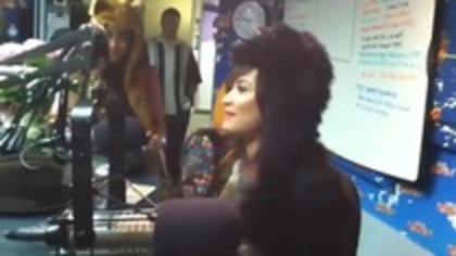 Demi on Kiss FM rocking her new hat (91)