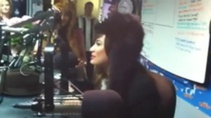 Demi on Kiss FM rocking her new hat (92)