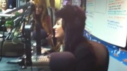 Demi on Kiss FM rocking her new hat (94)