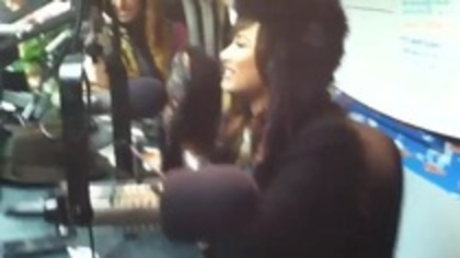 Demi on Kiss FM rocking her new hat (96)