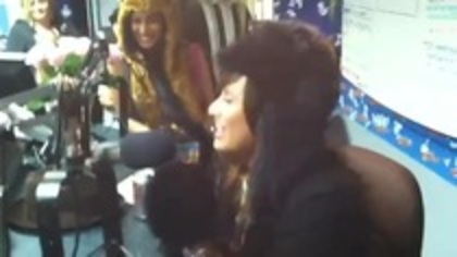 Demi on Kiss FM rocking her new hat (98)