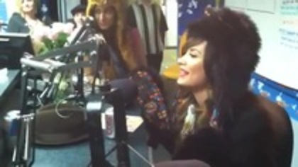 Demi on Kiss FM rocking her new hat (103)