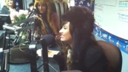 Demi on Kiss FM rocking her new hat (107)
