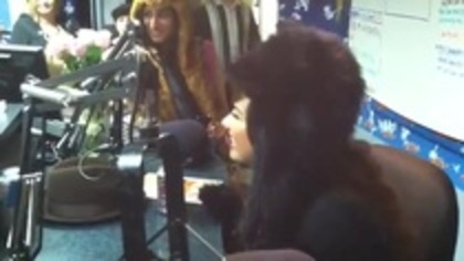 Demi on Kiss FM rocking her new hat (108)