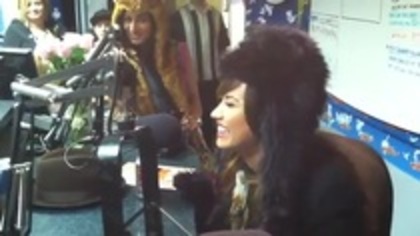 Demi on Kiss FM rocking her new hat (109)