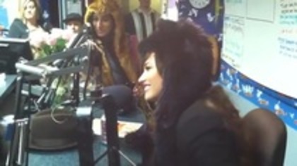 Demi on Kiss FM rocking her new hat (111)