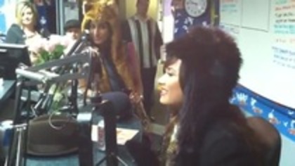 Demi on Kiss FM rocking her new hat (115)