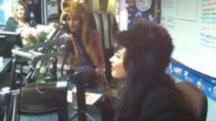 Demi on Kiss FM rocking her new hat (116)