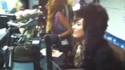 Demi on Kiss FM rocking her new hat (121)