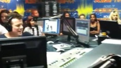 Demi on Kiss FM rocking her new hat (122)