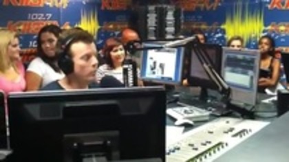 Demi on Kiss FM rocking her new hat (123)