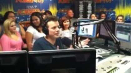 Demi on Kiss FM rocking her new hat (125)