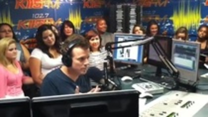 Demi on Kiss FM rocking her new hat (128)