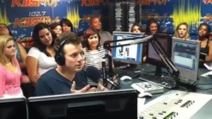 Demi on Kiss FM rocking her new hat (129)