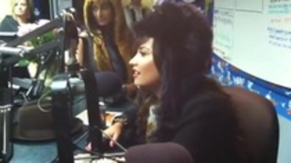 Demi on Kiss FM rocking her new hat (132)
