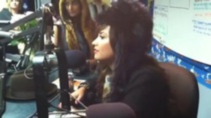 Demi on Kiss FM rocking her new hat (133)