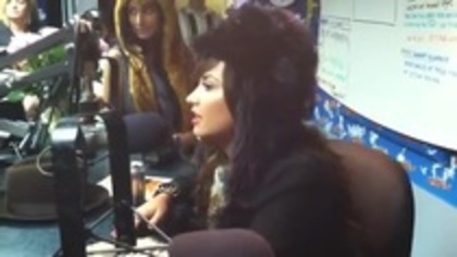Demi on Kiss FM rocking her new hat (134)