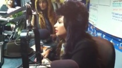 Demi on Kiss FM rocking her new hat (135)