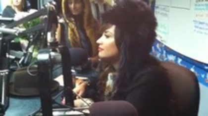 Demi on Kiss FM rocking her new hat (137)