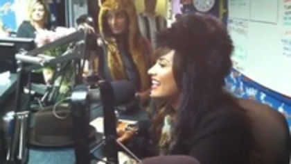 Demi on Kiss FM rocking her new hat (142)