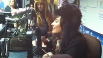 Demi on Kiss FM rocking her new hat (143)