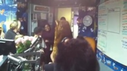 Demi on Kiss FM rocking her new hat (156)