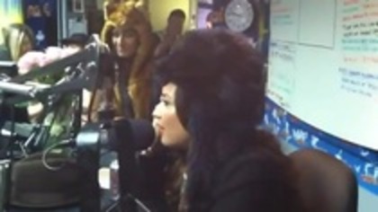 Demi on Kiss FM rocking her new hat (162)