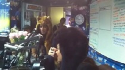 Demi on Kiss FM rocking her new hat (164)