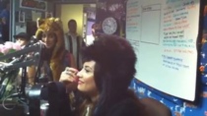 Demi on Kiss FM rocking her new hat (170)