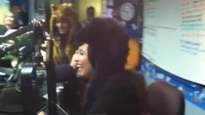 Demi on Kiss FM rocking her new hat (172)