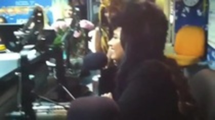 Demi on Kiss FM rocking her new hat (173)
