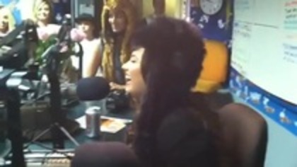 Demi on Kiss FM rocking her new hat (178)