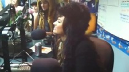 Demi on Kiss FM rocking her new hat (180)