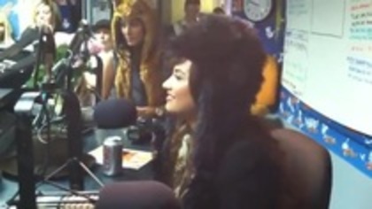 Demi on Kiss FM rocking her new hat (181)