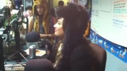 Demi on Kiss FM rocking her new hat (182)