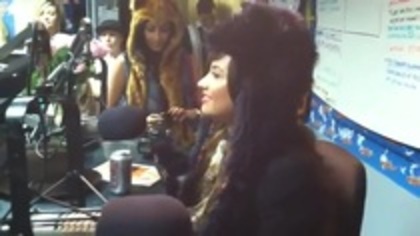 Demi on Kiss FM rocking her new hat (183)