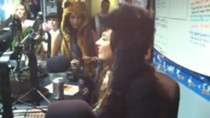 Demi on Kiss FM rocking her new hat (184)