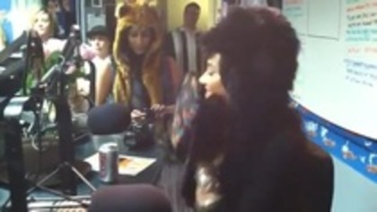 Demi on Kiss FM rocking her new hat (185)