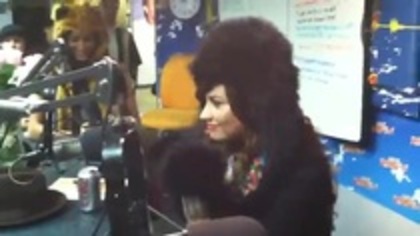 Demi on Kiss FM rocking her new hat (188)