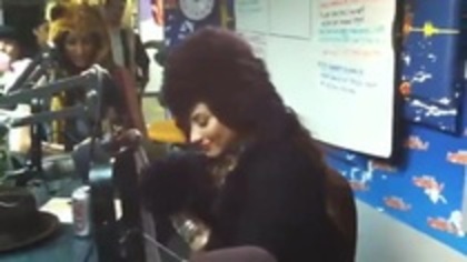 Demi on Kiss FM rocking her new hat (189)