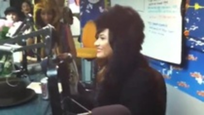 Demi on Kiss FM rocking her new hat (190)