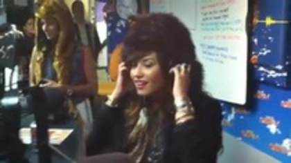 Demi on Kiss FM rocking her new hat (194)