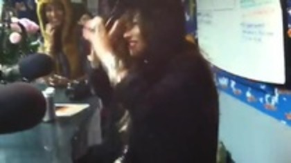 Demi on Kiss FM rocking her new hat (196)