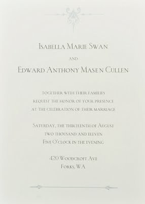 The wedding invitation from Breaking Dawn