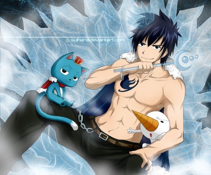 Happy,Gray si Plue - Fairy tail