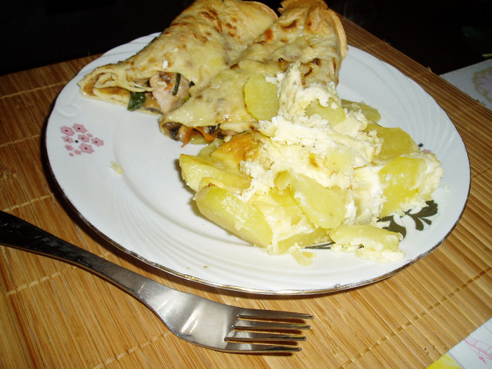 cu cartofi gratinati