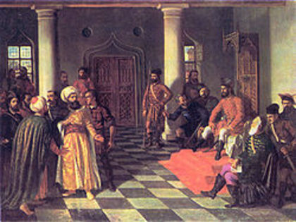 250px-Theodor_Aman_-_Vlad_the_Impaler_and_the_Turkish_Envoys - Ce va despre Vlad Tetpes