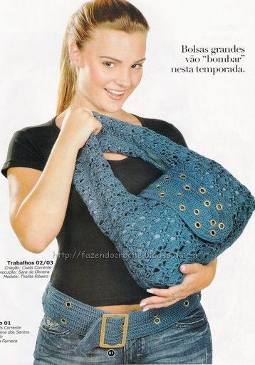 bolsa azul petr - Genti crosetate